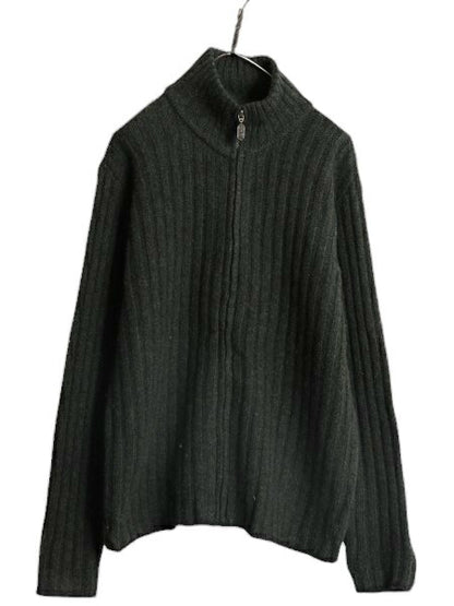 00s J CREW フルジップ ニット セーター ジャケット メンズ M / オールド ジェイクルー シェットランド ウール ドライバーズ カーディガン