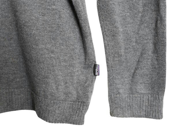 パタゴニア ハーフジップ ラム ウール ニット セーター メンズ L 11年製 古着 Patagonia アウトドア ハイネック 無地 薄手 ワンポイント 灰