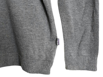 パタゴニア ハーフジップ ラム ウール ニット セーター メンズ L 11年製 古着 Patagonia アウトドア ハイネック 無地 薄手 ワンポイント 灰