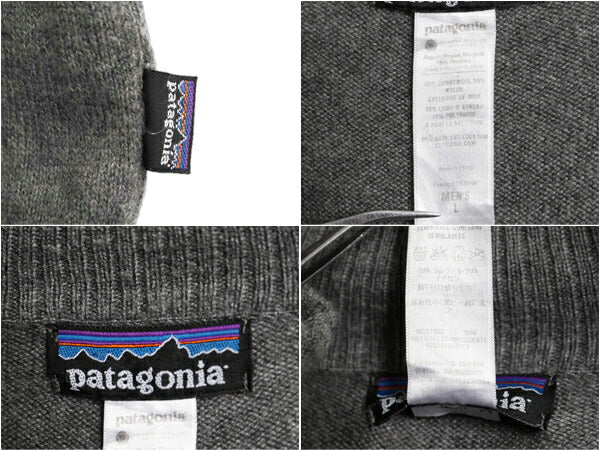 パタゴニア ハーフジップ ラム ウール ニット セーター メンズ L 11年製 古着 Patagonia アウトドア ハイネック 無地 薄手 ワンポイント 灰
