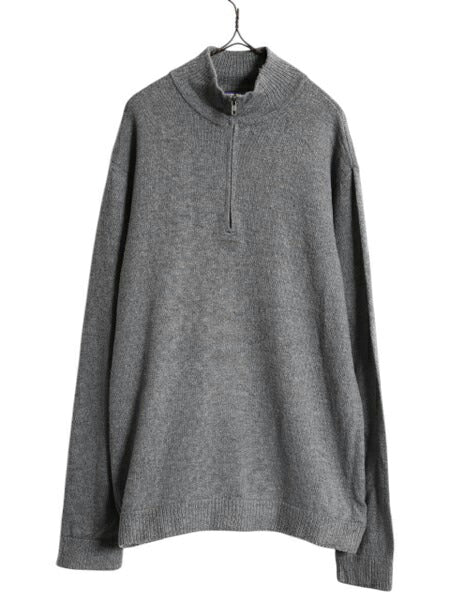 パタゴニア ハーフジップ ラム ウール ニット セーター メンズ L 11年製 古着 Patagonia アウトドア ハイネック 無地 薄手 ワンポイント 灰