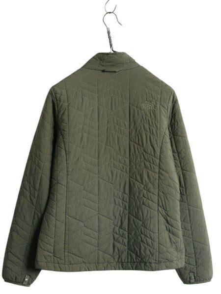 US企画 ノースフェイス 中綿 キルティング ナイロン ジャケット レディース M / 古着 The North Face ジャンパー フルジップ アウトドア 緑