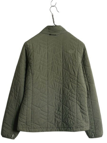 US企画 ノースフェイス 中綿 キルティング ナイロン ジャケット レディース M / 古着 The North Face ジャンパー フルジップ アウトドア 緑