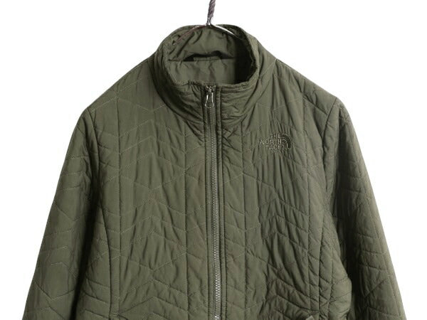US企画 ノースフェイス 中綿 キルティング ナイロン ジャケット レディース M / 古着 The North Face ジャンパー フルジップ アウトドア 緑