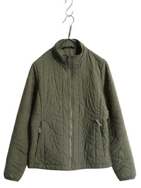 US企画 ノースフェイス 中綿 キルティング ナイロン ジャケット レディース M / 古着 The North Face ジャンパー フルジップ アウトドア 緑