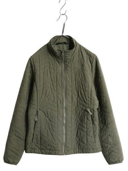 US企画 ノースフェイス 中綿 キルティング ナイロン ジャケット レディース M / 古着 The North Face ジャンパー フルジップ アウトドア 緑