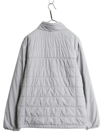 ノースフェイス 中綿 ナイロン ジャケット メンズ L 古着 The North Face フルジップ ブルゾン アウトドア ハイネック ワンポイント グレー