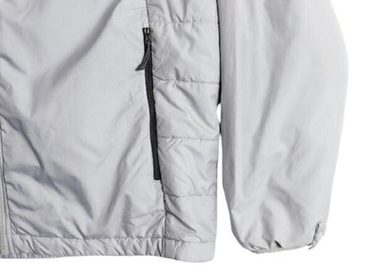 ノースフェイス 中綿 ナイロン ジャケット メンズ L 古着 The North Face フルジップ ブルゾン アウトドア ハイネック ワンポイント グレー