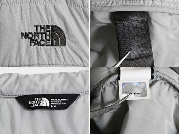 ノースフェイス 中綿 ナイロン ジャケット メンズ L 古着 The North Face フルジップ ブルゾン アウトドア ハイネック ワンポイント グレー