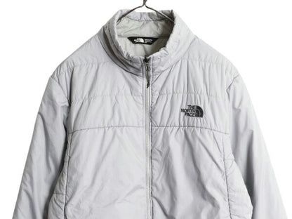 ノースフェイス 中綿 ナイロン ジャケット メンズ L 古着 The North Face フルジップ ブルゾン アウトドア ハイネック ワンポイント グレー