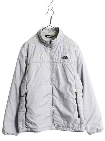 ノースフェイス 中綿 ナイロン ジャケット メンズ L 古着 The North Face フルジップ ブルゾン アウトドア ハイネック ワンポイント グレー
