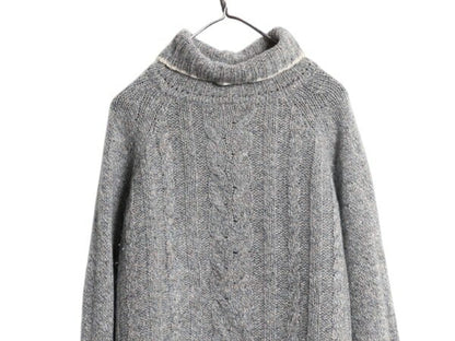 90s ウールリッチ タートルネック シェットランド ウール ニット セーター レディース M オールド Woolrich 旧タグ ケーブル ミドルゲージ