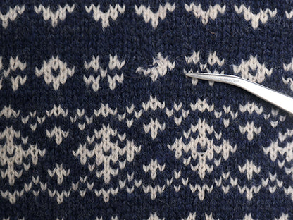 デッドストック ブルックスブラザーズ ウール ニット セーター メンズ L クルーネック バーズアイ ノルディック 総柄 Brooks Brothers 346
