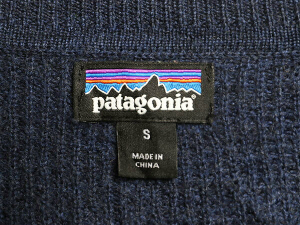 パタゴニア メリノ ウール 長袖 ワッフル ニット セーター レディース S 古着 16年製 Patagonia アウトドア 無地 薄手 クルーネック 青 紺