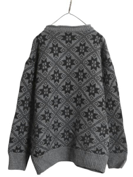 90s OLD GAP ロールネック ウール ニット セーター メンズ XL 90年代 オールド ギャップ 旧タグ 大きいサイズ ツートン ノルディック 総柄