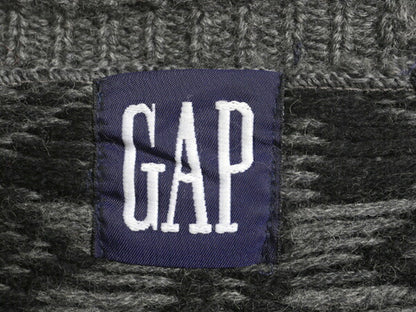 90s OLD GAP ロールネック ウール ニット セーター メンズ XL 90年代 オールド ギャップ 旧タグ 大きいサイズ ツートン ノルディック 総柄