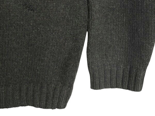 00s J CREW ボーダー シェットランド ウール ニット セーター メンズ XL 00年代 オールド ジェイクルー 大きいサイズ ミドルゲージ カーキ
