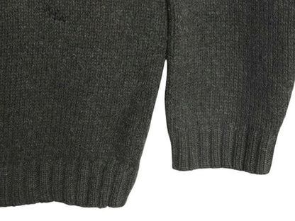 00s J CREW ボーダー シェットランド ウール ニット セーター メンズ XL 00年代 オールド ジェイクルー 大きいサイズ ミドルゲージ カーキ