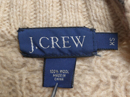 90s 00s J CREW フィッシャーマン ウール ニット セーター メンズ XS レディース M / オールド ジェイクルー アラン ケーブル ナチュラル