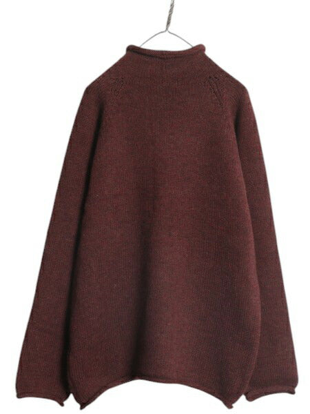 90s 00s J CREW ロールネック ウール ニット セーター メンズ L 程/ 90年代 00年代 オールド ジェイクルー 無地 ハイネック ヘビーウェイト