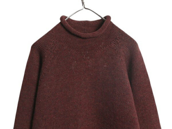 90s 00s J CREW ロールネック ウール ニット セーター メンズ L 程/ 90年代 00年代 オールド ジェイクルー 無地 ハイネック ヘビーウェイト