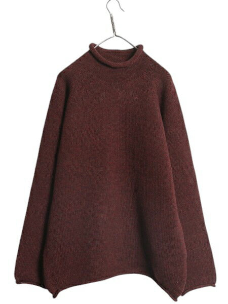 90s 00s J CREW ロールネック ウール ニット セーター メンズ L 程/ 90年代 00年代 オールド ジェイクルー 無地 ハイネック ヘビーウェイト
