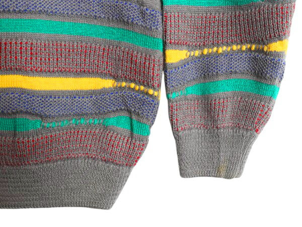 90s オーストラリア製 COOGI 3D 立体編み 総柄 ウール デザイン ニット セーター メンズ L / 古着 90年代 オールド クージー マルチカラー