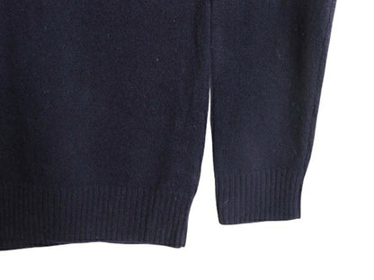 ブルックスブラザーズ ラム ウール ニット セーター メンズ M / Brooks Brothers 薄手 ワンポイント クルーネック シンプル ハイゲージ 紺