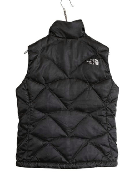 US企画 ノースフェイス ナイロン ダウン ベスト レディース XS 古着 The North Face フルジップ キルティング 550フィル 重ね着 前開き 黒