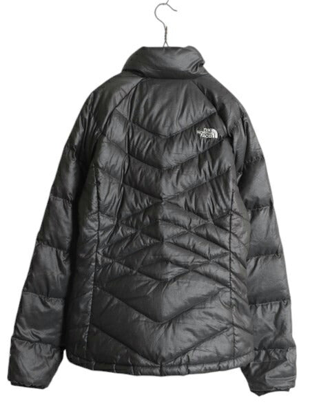 US企画 ノースフェイス ナイロン ダウン ジャケット レディース M / The North Face ジャンパー 550 フィル ハイネック キルティング 濃灰
