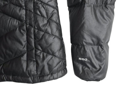US企画 ノースフェイス ナイロン ダウン ジャケット レディース M / The North Face ジャンパー 550 フィル ハイネック キルティング 濃灰