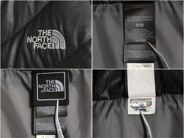 US企画 ノースフェイス ナイロン ダウン ジャケット レディース M / The North Face ジャンパー 550 フィル ハイネック キルティング 濃灰
