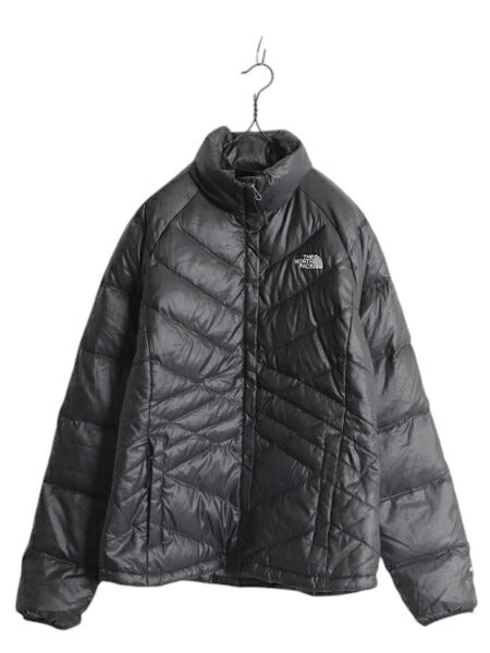 US企画 ノースフェイス ナイロン ダウン ジャケット レディース M / The North Face ジャンパー 550 フィル ハイネック キルティング 濃灰