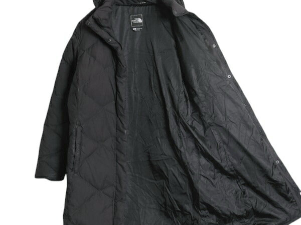 US企画 ノースフェイス ロング ダウン コート レディース L / 古着 The North Face アウトドア パーカー ナイロン ジャケット 550フィル 黒