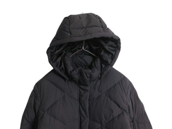 US企画 ノースフェイス ロング ダウン コート レディース L / 古着 The North Face アウトドア パーカー ナイロン ジャケット 550フィル 黒