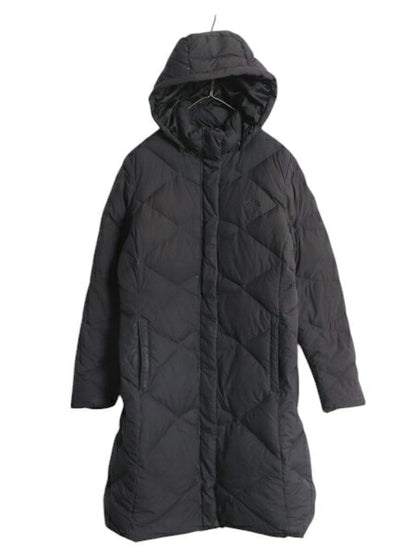 US企画 ノースフェイス ロング ダウン コート レディース L / 古着 The North Face アウトドア パーカー ナイロン ジャケット 550フィル 黒