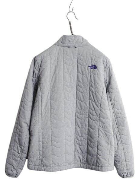 US企画 ノースフェイス 中綿 キルティング ナイロン ジャケット レディース L / 古着 The North Face ジャンパー フルジップ アウトドア 灰