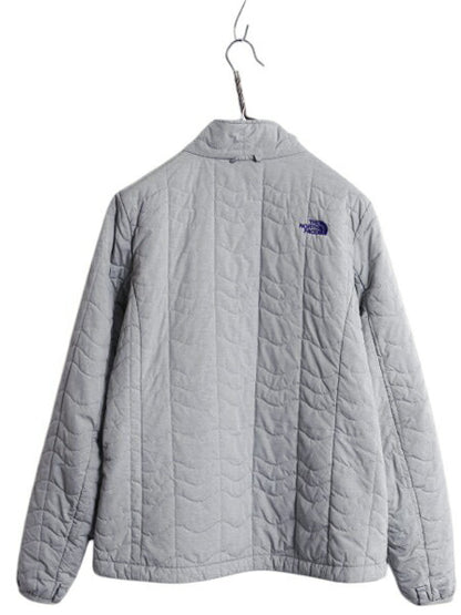 US企画 ノースフェイス 中綿 キルティング ナイロン ジャケット レディース L / 古着 The North Face ジャンパー フルジップ アウトドア 灰