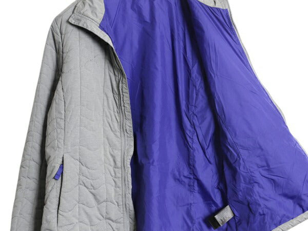 US企画 ノースフェイス 中綿 キルティング ナイロン ジャケット レディース L / 古着 The North Face ジャンパー フルジップ アウトドア 灰