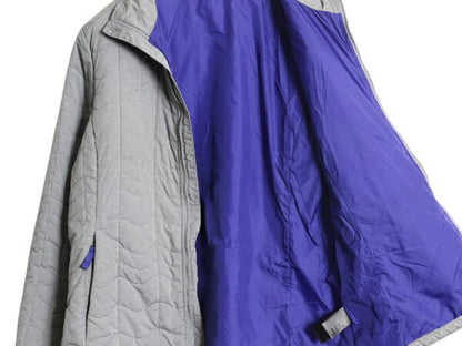 US企画 ノースフェイス 中綿 キルティング ナイロン ジャケット レディース L / 古着 The North Face ジャンパー フルジップ アウトドア 灰