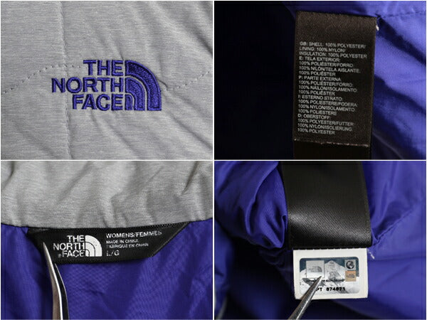 US企画 ノースフェイス 中綿 キルティング ナイロン ジャケット レディース L / 古着 The North Face ジャンパー フルジップ アウトドア 灰
