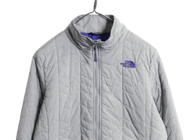 US企画 ノースフェイス 中綿 キルティング ナイロン ジャケット レディース L / 古着 The North Face ジャンパー フルジップ アウトドア 灰