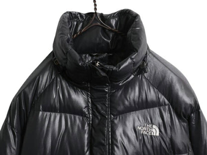 ノースフェイス ナイロン ダウン ジャケット レディース M The North Face アウトドア 550フィル フード パーカー ハーフ コート ブラック
