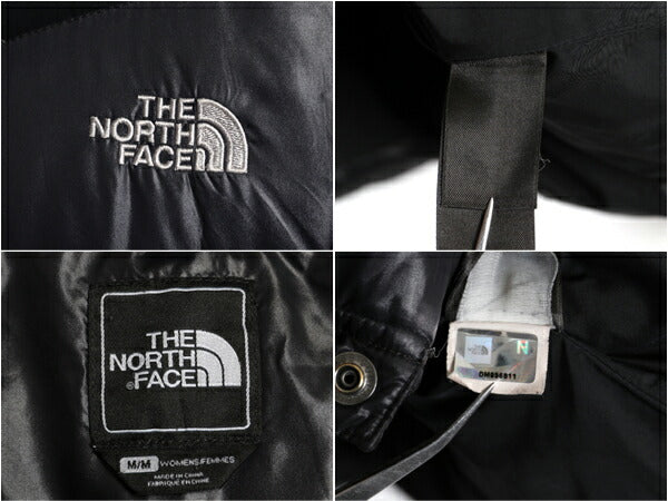ノースフェイス ナイロン ダウン ジャケット レディース M The North Face アウトドア 550フィル フード パーカー ハーフ コート ブラック