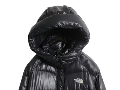 ノースフェイス ナイロン ダウン ジャケット レディース M The North Face アウトドア 550フィル フード パーカー ハーフ コート ブラック
