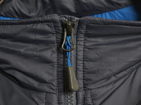 US企画 ノースフェイス 中綿 キルティング ナイロン ベスト メンズ L 古着 The North Face アウトドア 前開き 重ね着 ワンポイント グレー