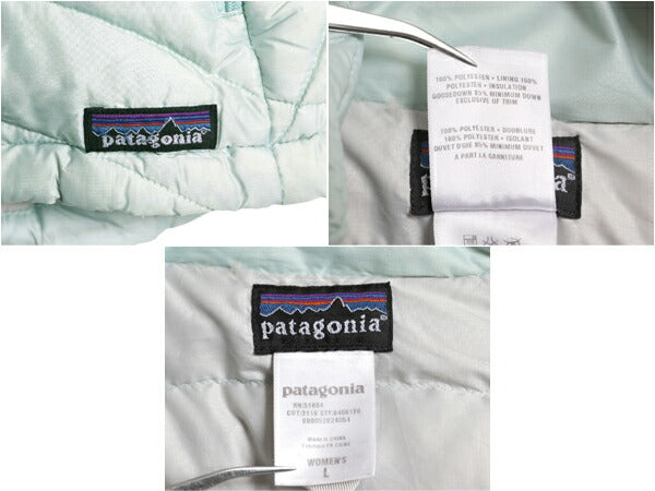 パタゴニア ダウン セーター レディース L 古着 08年製 Patagonia ナイロン ジャケット アウター ブルゾン アウトドア パッカブル グリーン