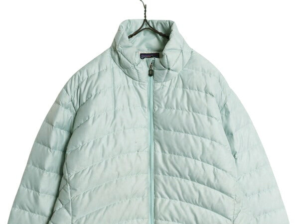 パタゴニア ダウン セーター レディース L 古着 08年製 Patagonia ナイロン ジャケット アウター ブルゾン アウトドア パッカブル グリーン