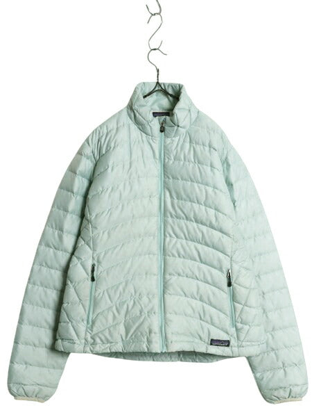 パタゴニア ダウン セーター レディース L 古着 08年製 Patagonia ナイロン ジャケット アウター ブルゾン アウトドア パッカブル グリーン