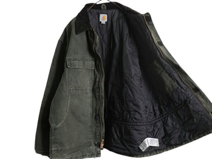 US企画 カーハート トラディショナル コート メンズ XL / CARHARTT ダック ジャケット ブルゾン 中綿 キルティング ライナー モス グリーン